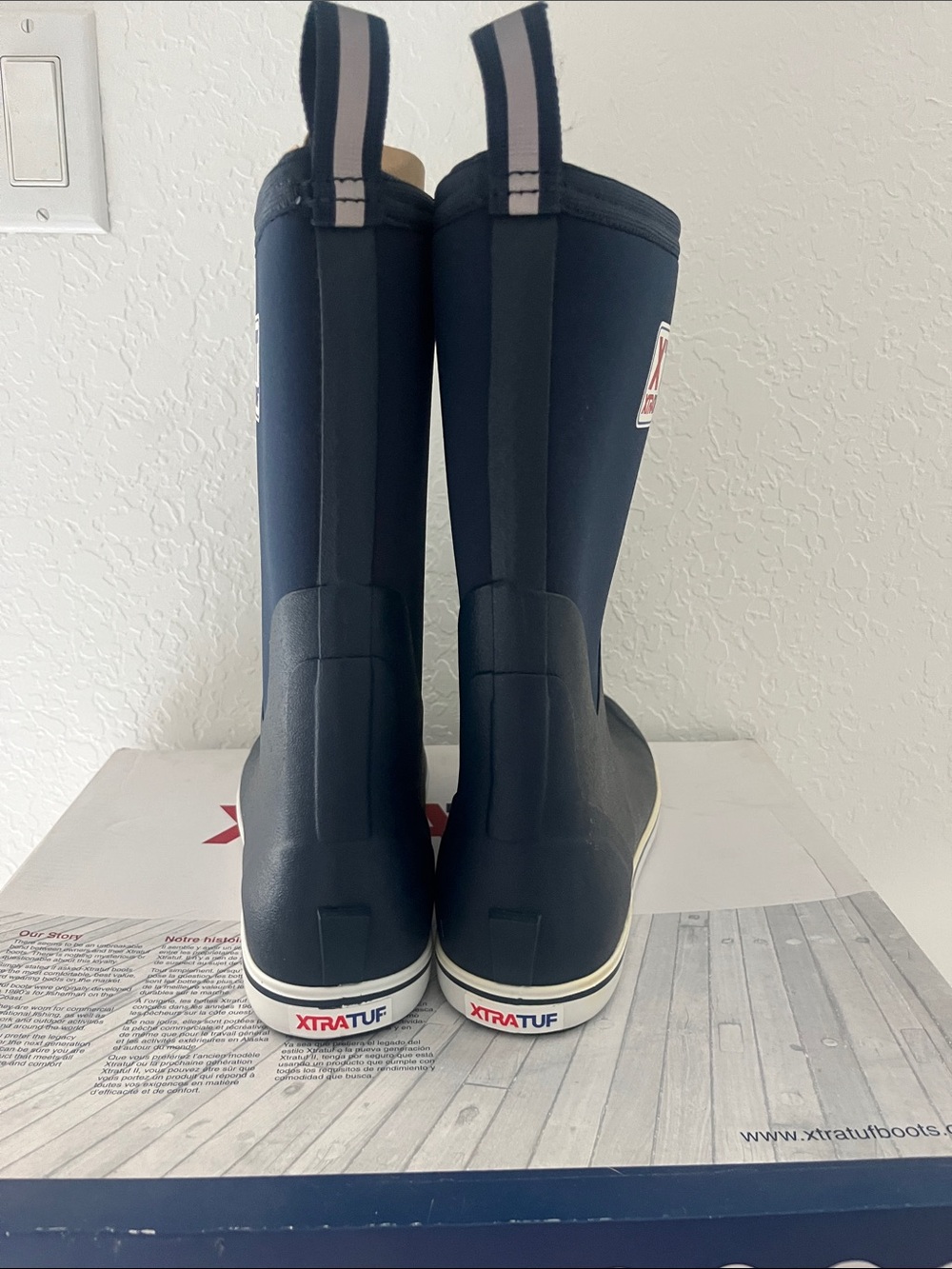 XTRATUF Navy XT Mid 12” Navy Waterproof Pull-On. Men’s 9/woman 10 - Picture 5 of 8